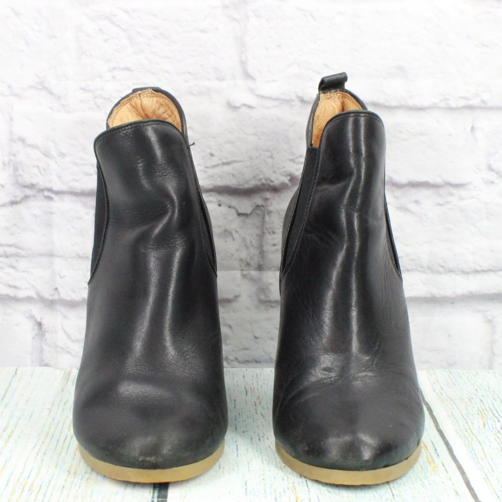 *Coach Black Leather Slip On Almond Toe Wedge Casual Chelsea Booties Size - Picture 4 of 9